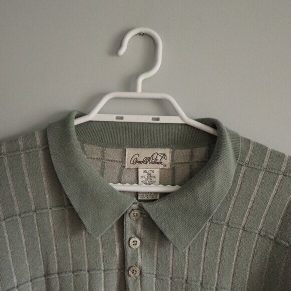 Arnold Palmer Men's Sz XL Green Polo Collared Long Sleeve Pullover Sweater Top - Picture 4 of 12